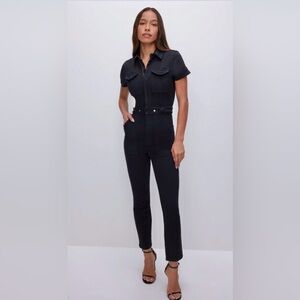 Good American Black Belted Jumpsuit